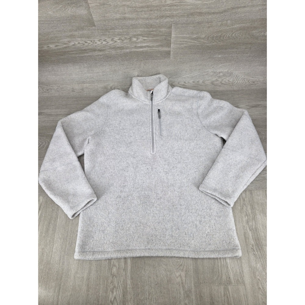 Smartwool Hudson Trail Fleece Half Zip Sweater Men's Large Cream Off White